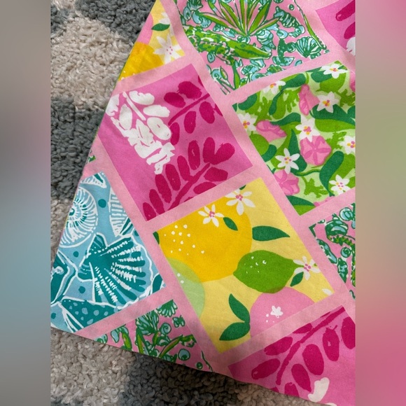 LILLY PULITZER 90s/Y2K Pink Tile Patch Vintage Skirt Alligator Lemon Seashell 2 - Picture 2 of 14